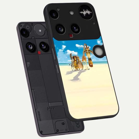  Tropical Fun Squad phone case For Nothing Phone 3 showing premium glass back cover with detailed artwork