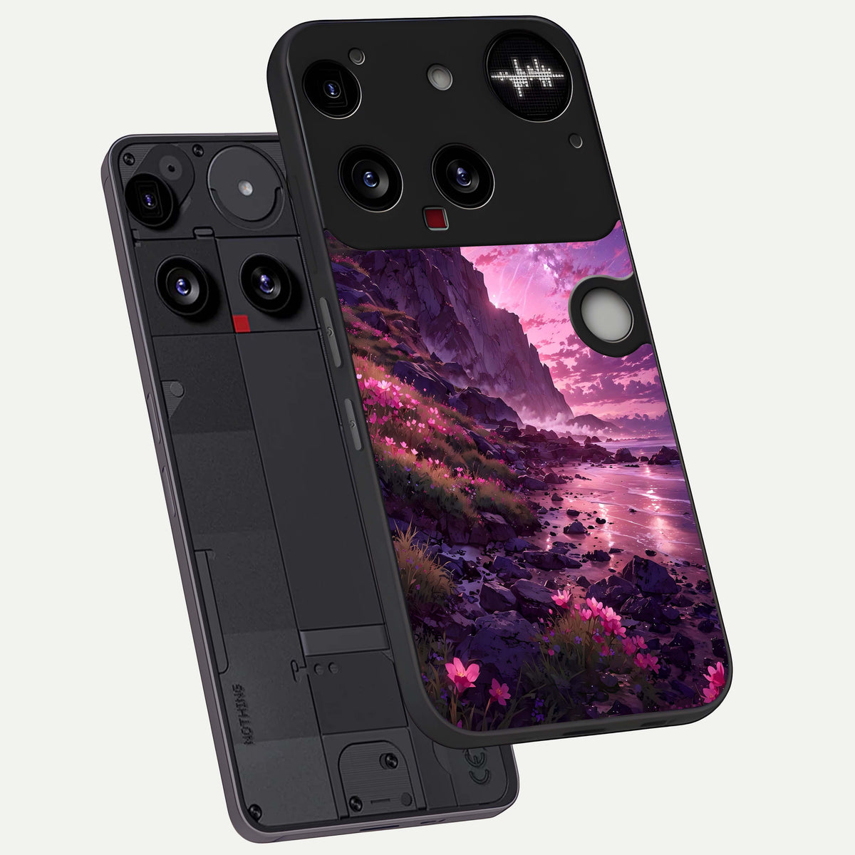  Twilight Blossom Coast phone case For Nothing Phone 3 showing premium glass back cover with detailed artwork