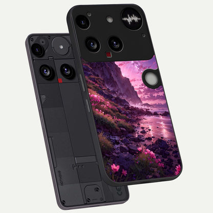  Twilight Blossom Coast phone case For Nothing Phone 3 showing premium glass back cover with detailed artwork