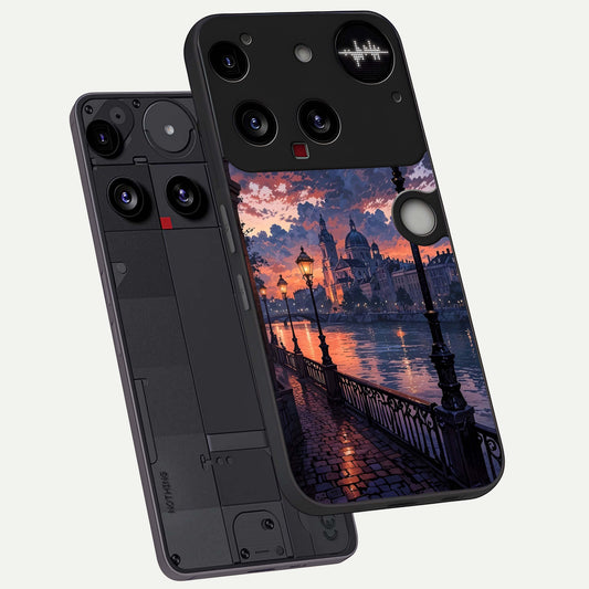  Twilight River Lights phone case For Nothing Phone 3 showing premium glass back cover with detailed artwork