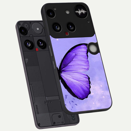  Violet Dream Wing phone case For Nothing Phone 3 showing premium glass back cover with detailed artwork