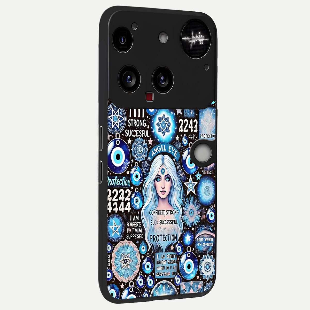 Angel Aura Shield back cover For Nothing Phone 3 slim fit glass case with vibrant aesthetic design