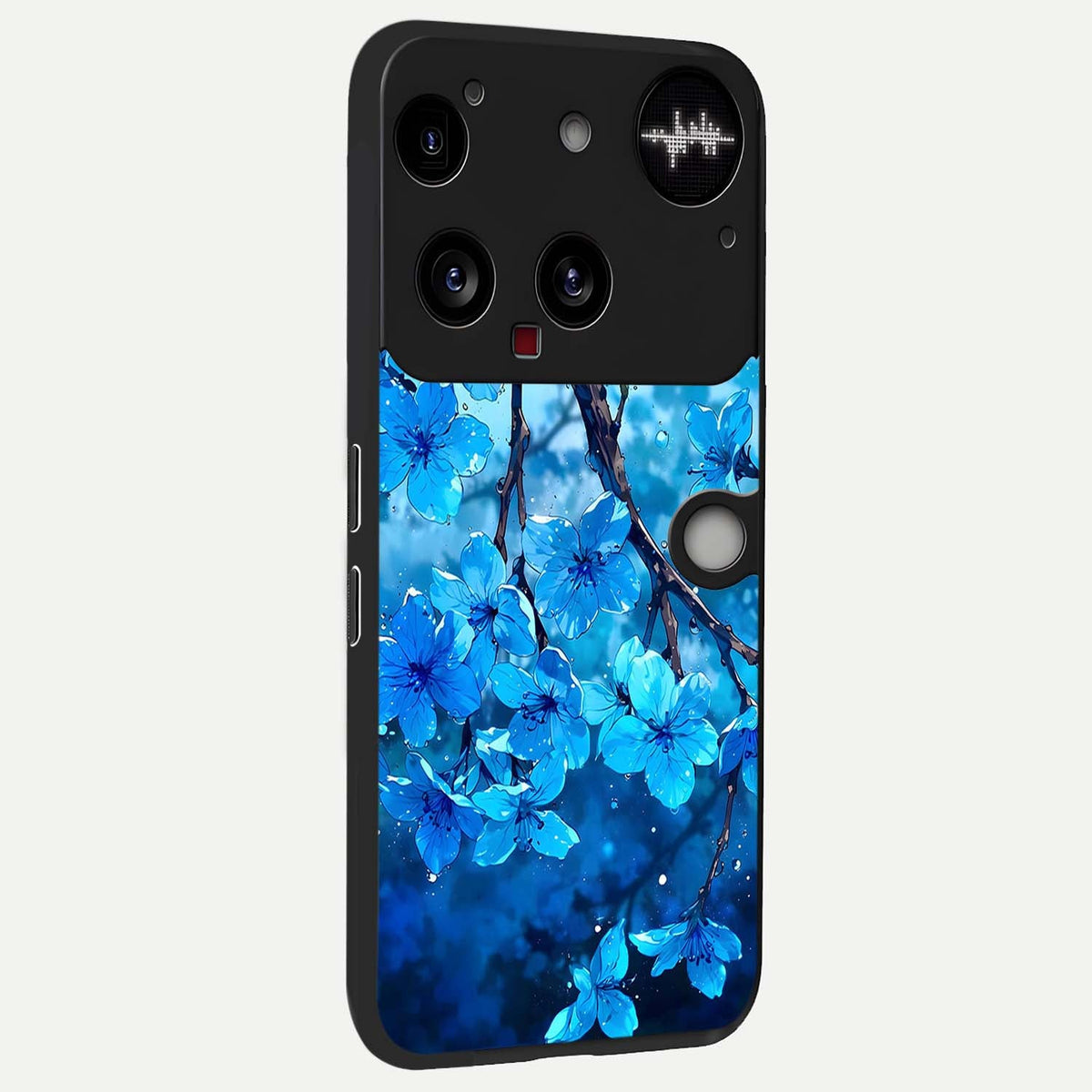  Blue Blossoms Branch back cover For Nothing Phone 3 slim fit glass case with vibrant aesthetic design