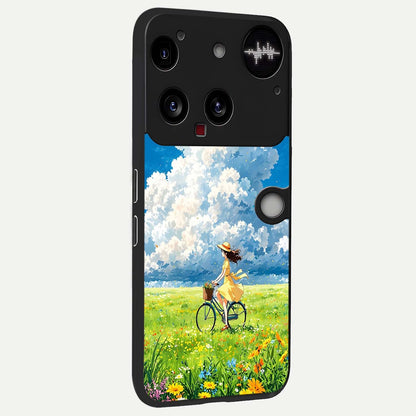  Breezy Meadow Ride back cover For Nothing Phone 3 slim fit glass case with vibrant aesthetic design