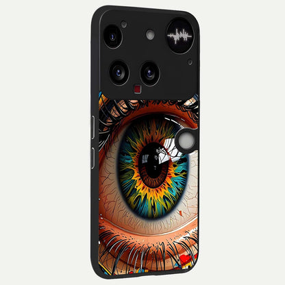  Colorful Eye back cover For Nothing Phone 3 slim fit glass case with vibrant aesthetic design