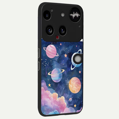 Cosmic Planet Dreams back cover For Nothing Phone 3 slim fit glass case with vibrant aesthetic design