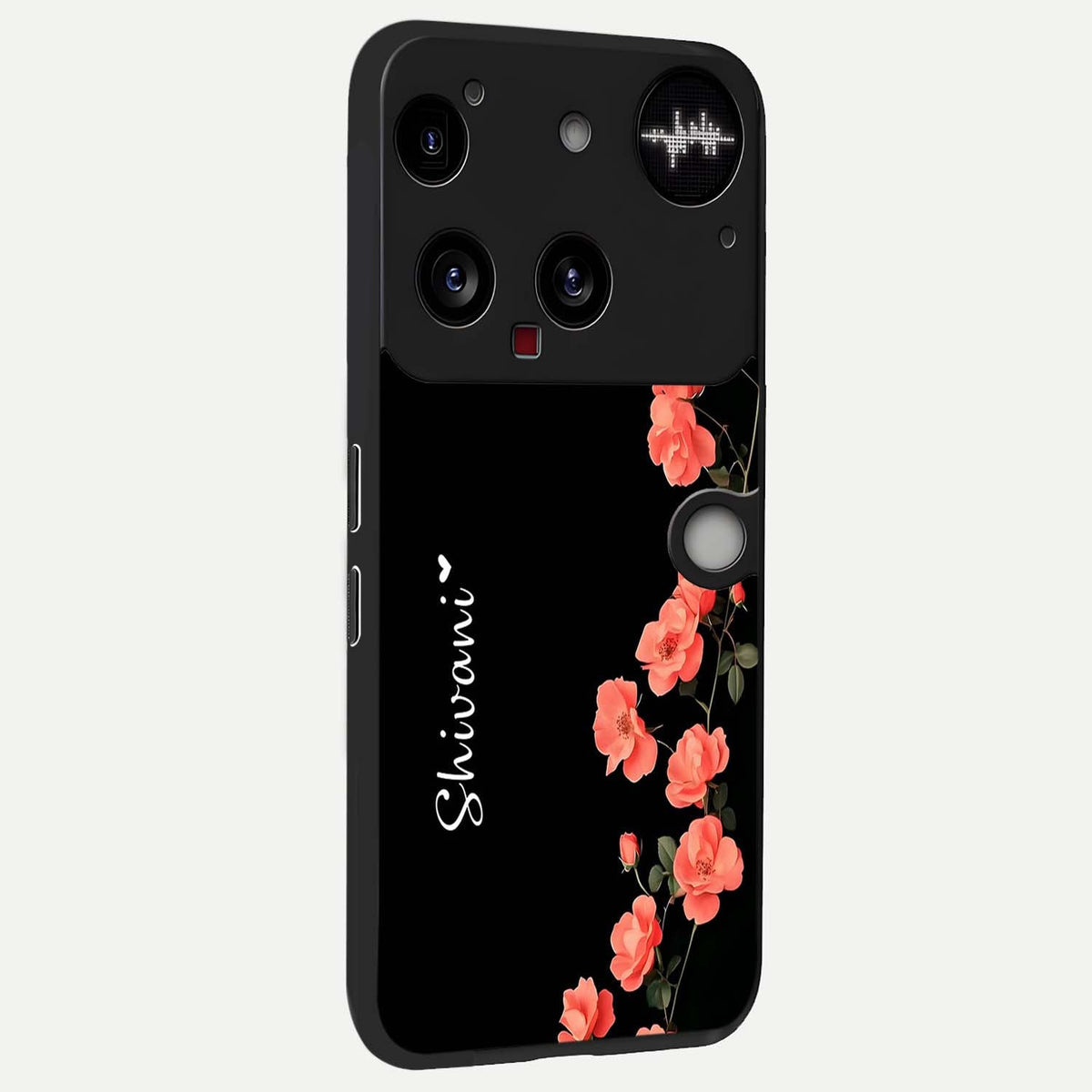  Crimson Bloom Grace Custom Name back cover For Nothing Phone 3 slim fit glass case with vibrant aesthetic design