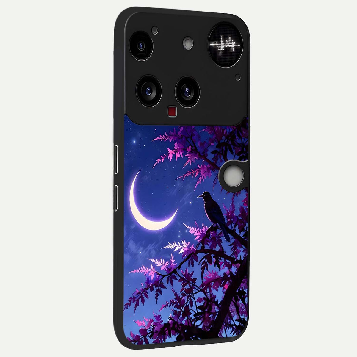  Crow And Moon Scenery back cover For Nothing Phone 3 slim fit glass case with vibrant aesthetic design