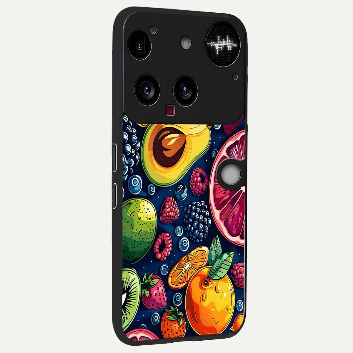  Cute Fruits Art back cover For Nothing Phone 3 slim fit glass case with vibrant aesthetic design