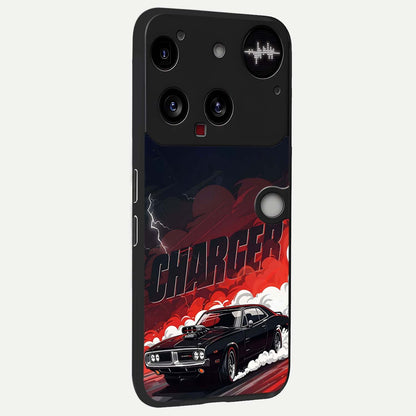 Dark Charger Fury back cover For Nothing Phone 3 slim fit glass case with vibrant aesthetic design