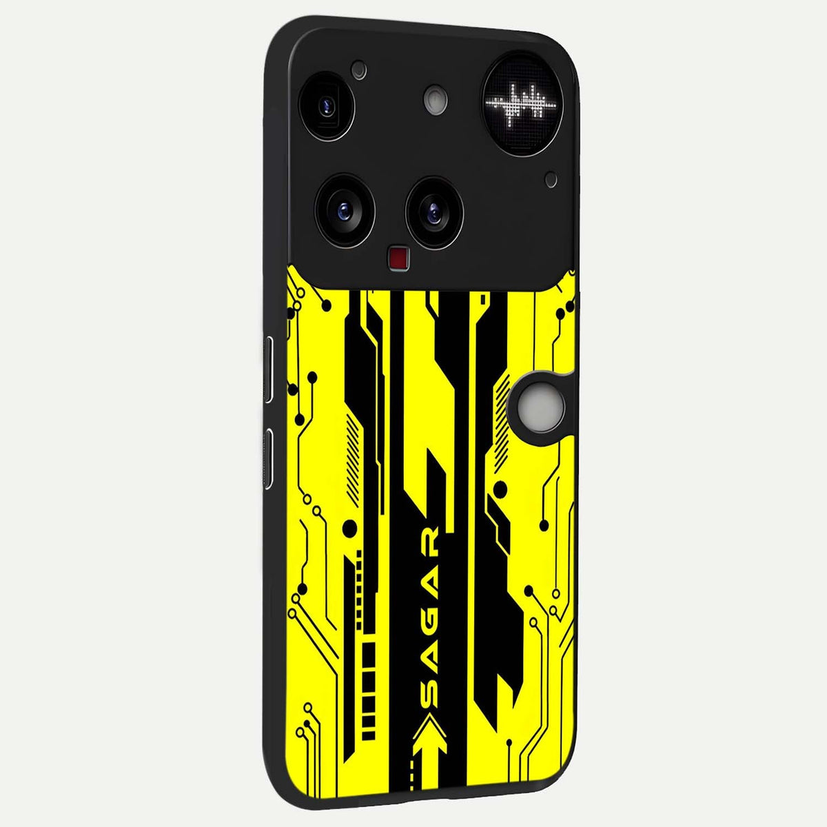  Electric Pulse CYBERPUNK Custom Name back cover For Nothing Phone 3 slim fit glass case with vibrant aesthetic design