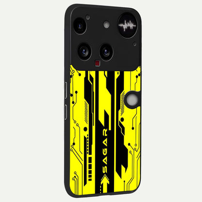  Electric Pulse CYBERPUNK Custom Name back cover For Nothing Phone 3 slim fit glass case with vibrant aesthetic design