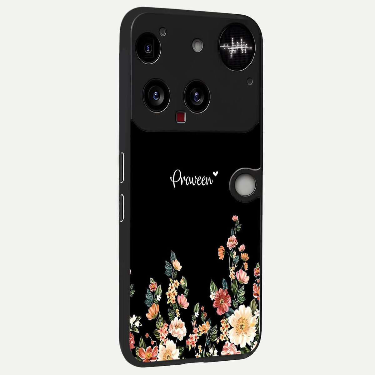  Floral Design Personalized Custom Name back cover For Nothing Phone 3 slim fit glass case with vibrant aesthetic design