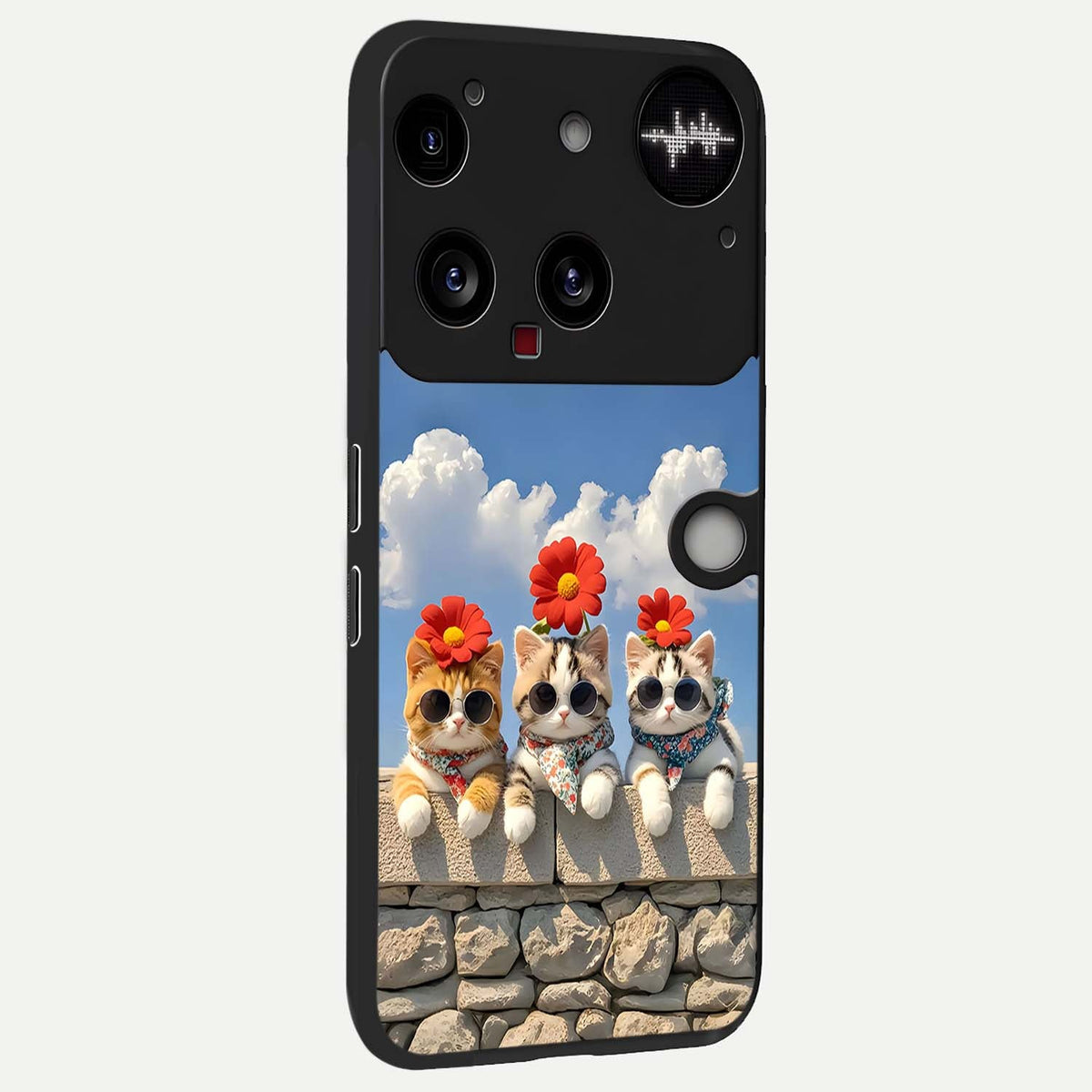  Floral Kitty Squad back cover For Nothing Phone 3 slim fit glass case with vibrant aesthetic design