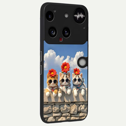  Floral Kitty Squad back cover For Nothing Phone 3 slim fit glass case with vibrant aesthetic design