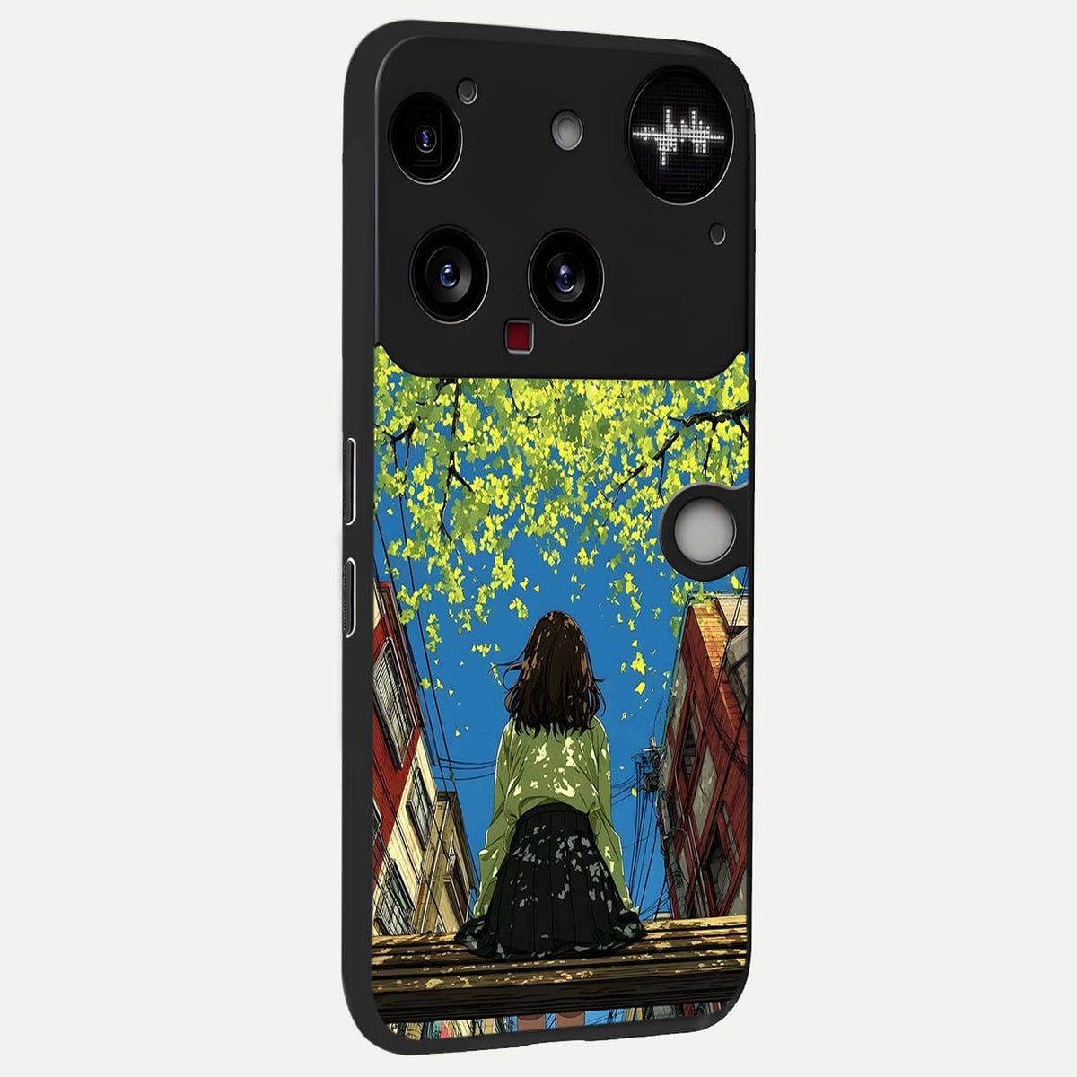  Golden Leaves Glow back cover For Nothing Phone 3 slim fit glass case with vibrant aesthetic design