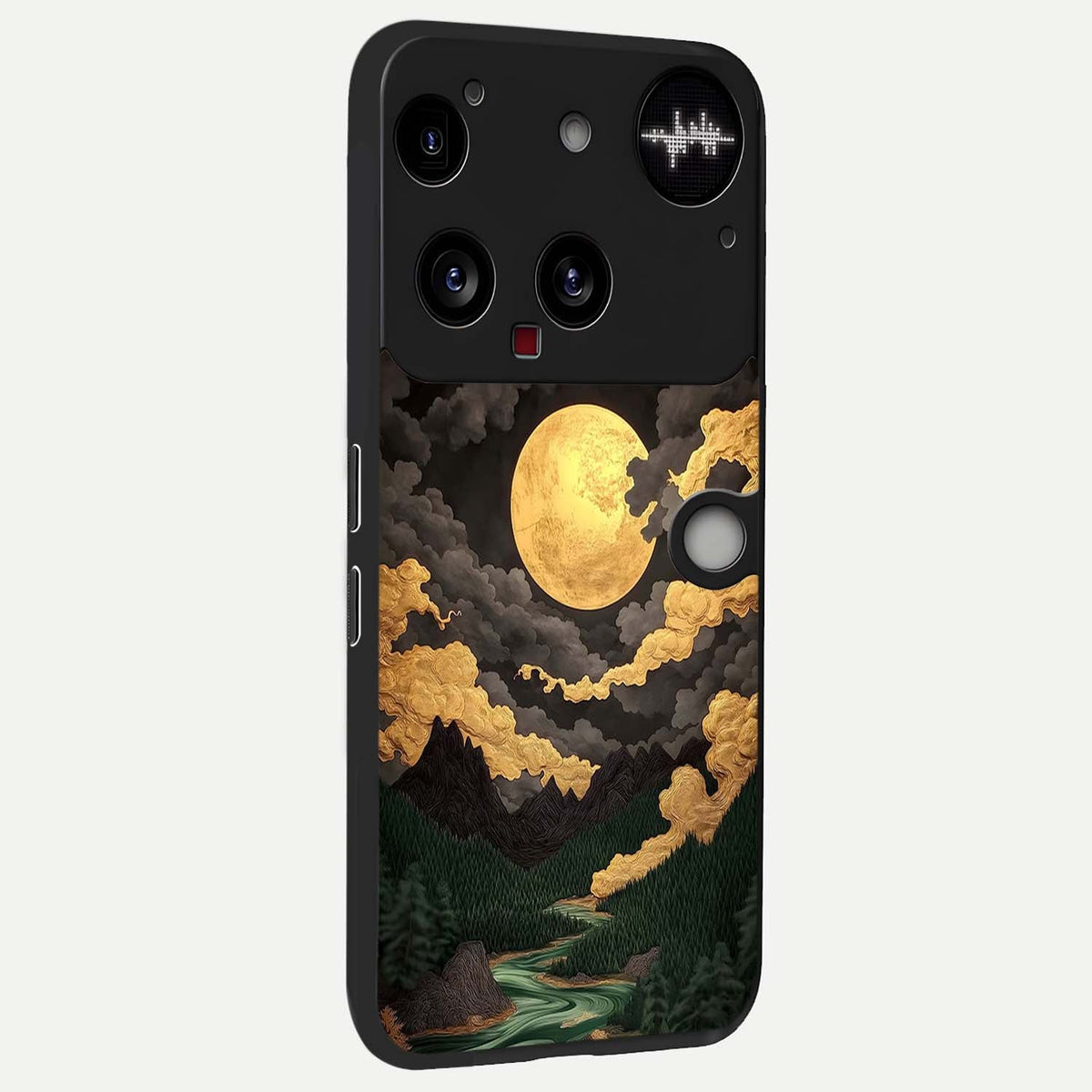 Golden River Moon back cover For Nothing Phone 3 slim fit glass case with vibrant aesthetic design