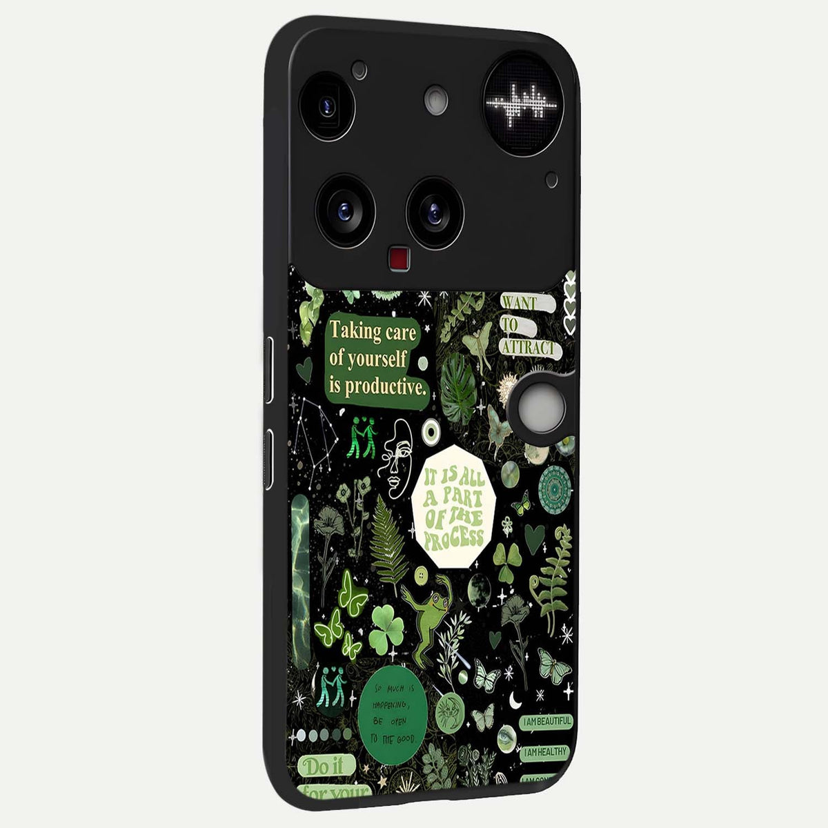  Green Mandala Pattern back cover For Nothing Phone 3 slim fit glass case with vibrant aesthetic design
