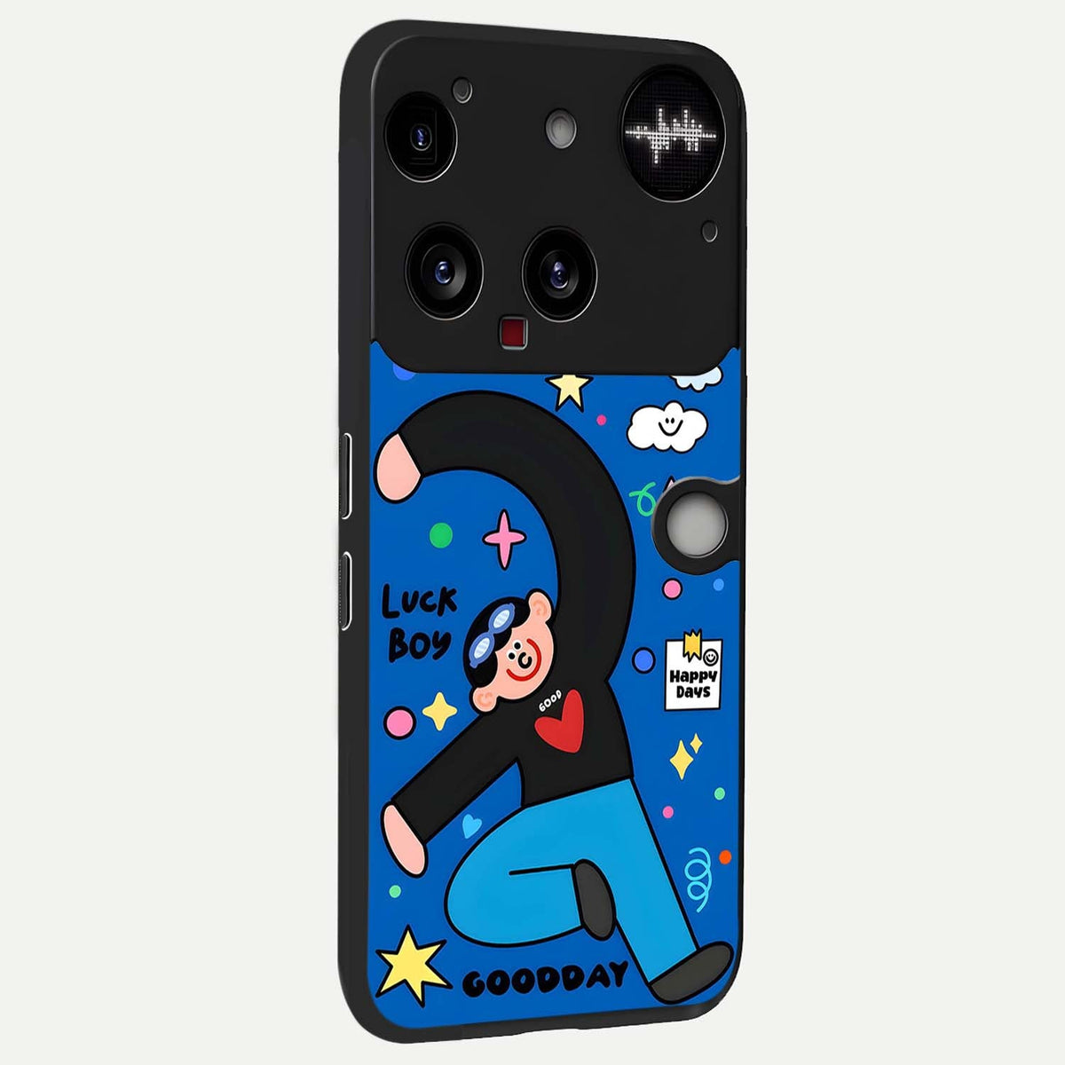  Happy Luck Vibe back cover For Nothing Phone 3 slim fit glass case with vibrant aesthetic design