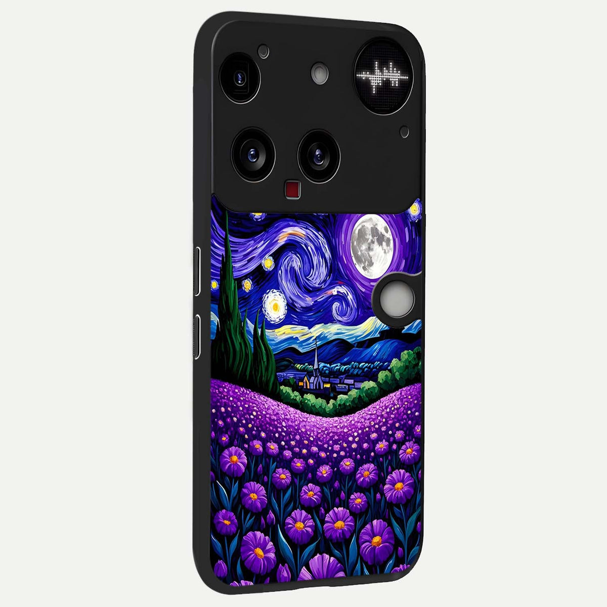  Lavender Moon Field back cover For Nothing Phone 3 slim fit glass case with vibrant aesthetic design