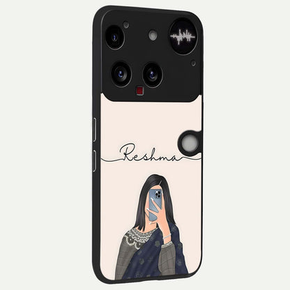  Mirror Mood Muse With Custom Name back cover For Nothing Phone 3 slim fit glass case with vibrant aesthetic design