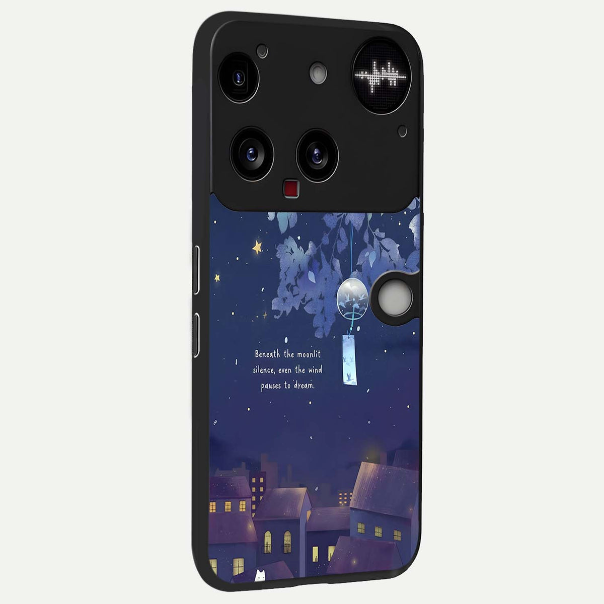  Moonlit Cat Silence back cover For Nothing Phone 3 slim fit glass case with vibrant aesthetic design