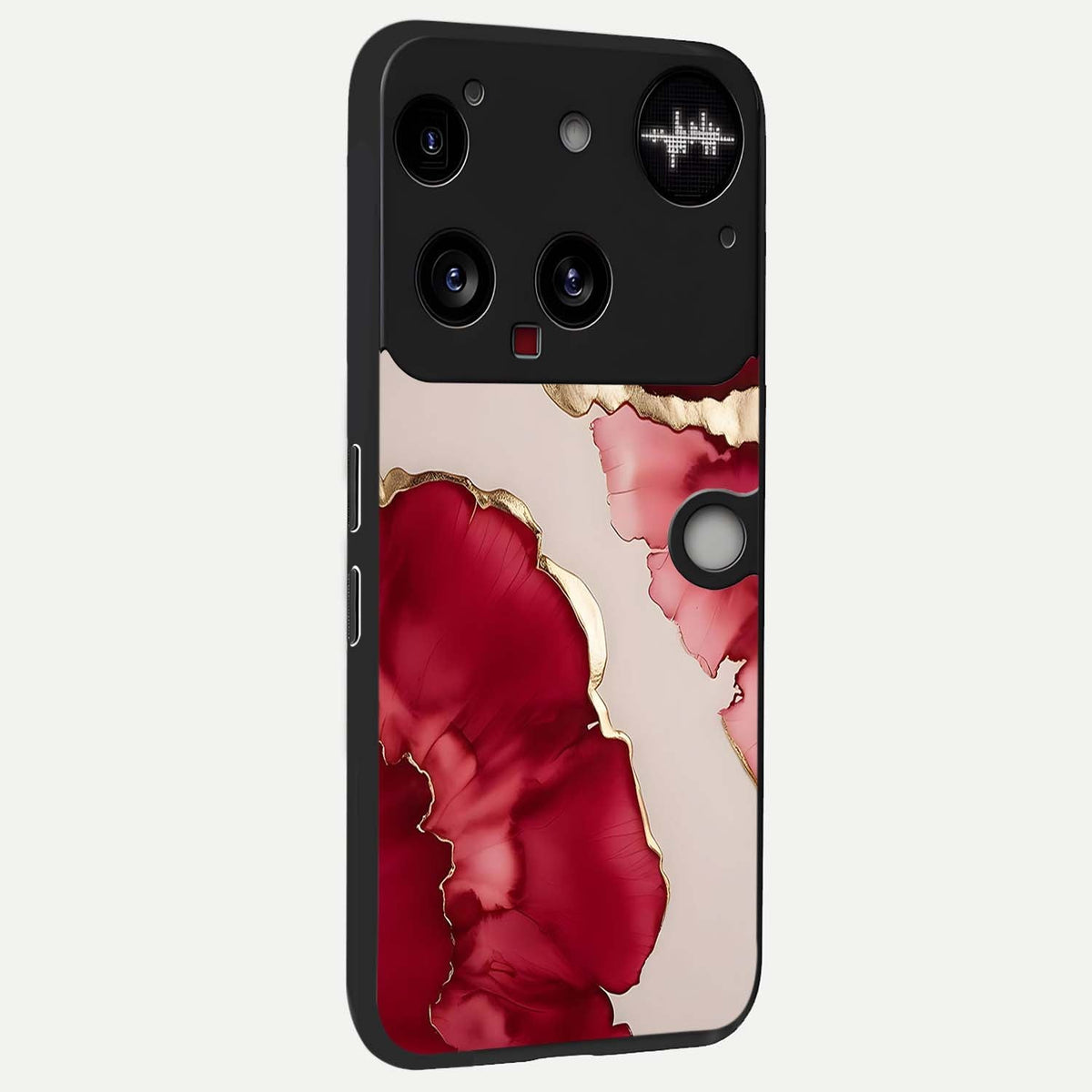  Pink And White Marble back cover For Nothing Phone 3 slim fit glass case with vibrant aesthetic design