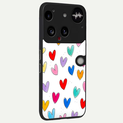  Playful Love Doodles back cover For Nothing Phone 3 slim fit glass case with vibrant aesthetic design
