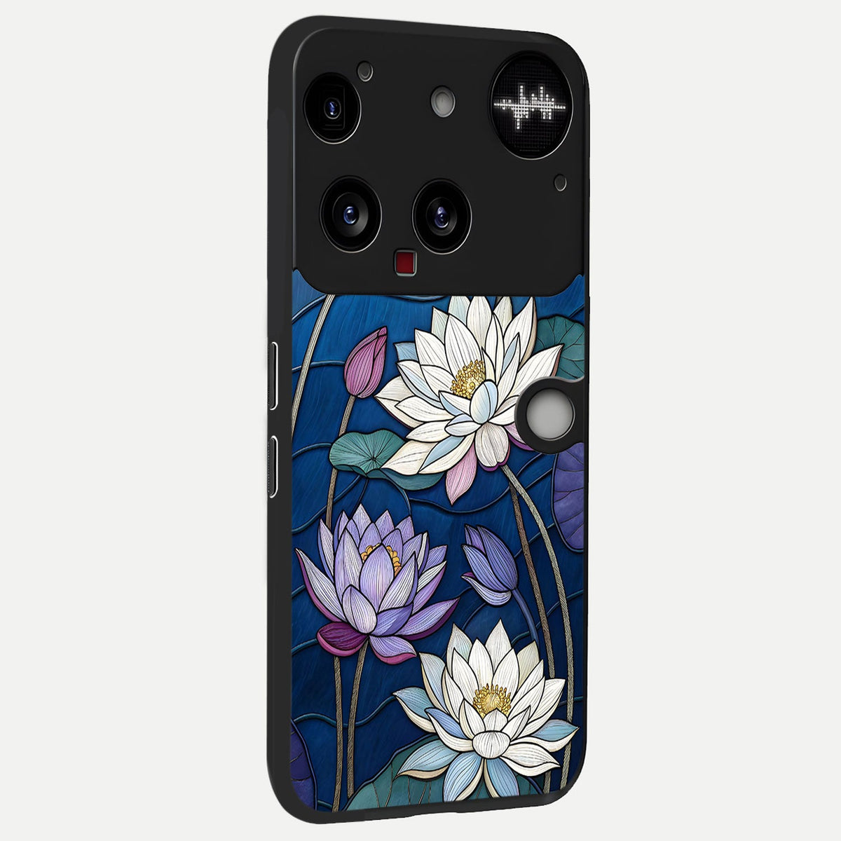  Purple Lotus Stained back cover For Nothing Phone 3 slim fit glass case with vibrant aesthetic design