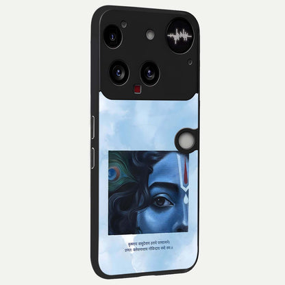 Spiritual Krishna back cover For Nothing Phone 3 slim fit glass case with vibrant aesthetic design