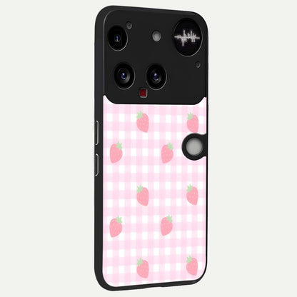 Strawberry Picnic Love back cover For Nothing Phone 3 slim fit glass case with vibrant aesthetic design