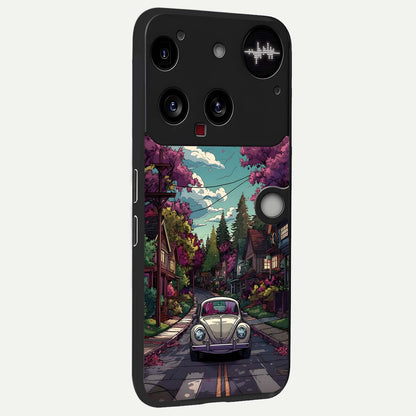  Vintage Street Drive back cover For Nothing Phone 3 slim fit glass case with vibrant aesthetic design