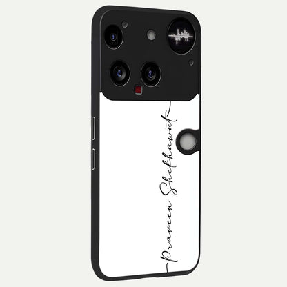  White Tune Custom Name back cover For Nothing Phone 3 slim fit personalized glass case with aesthetic design