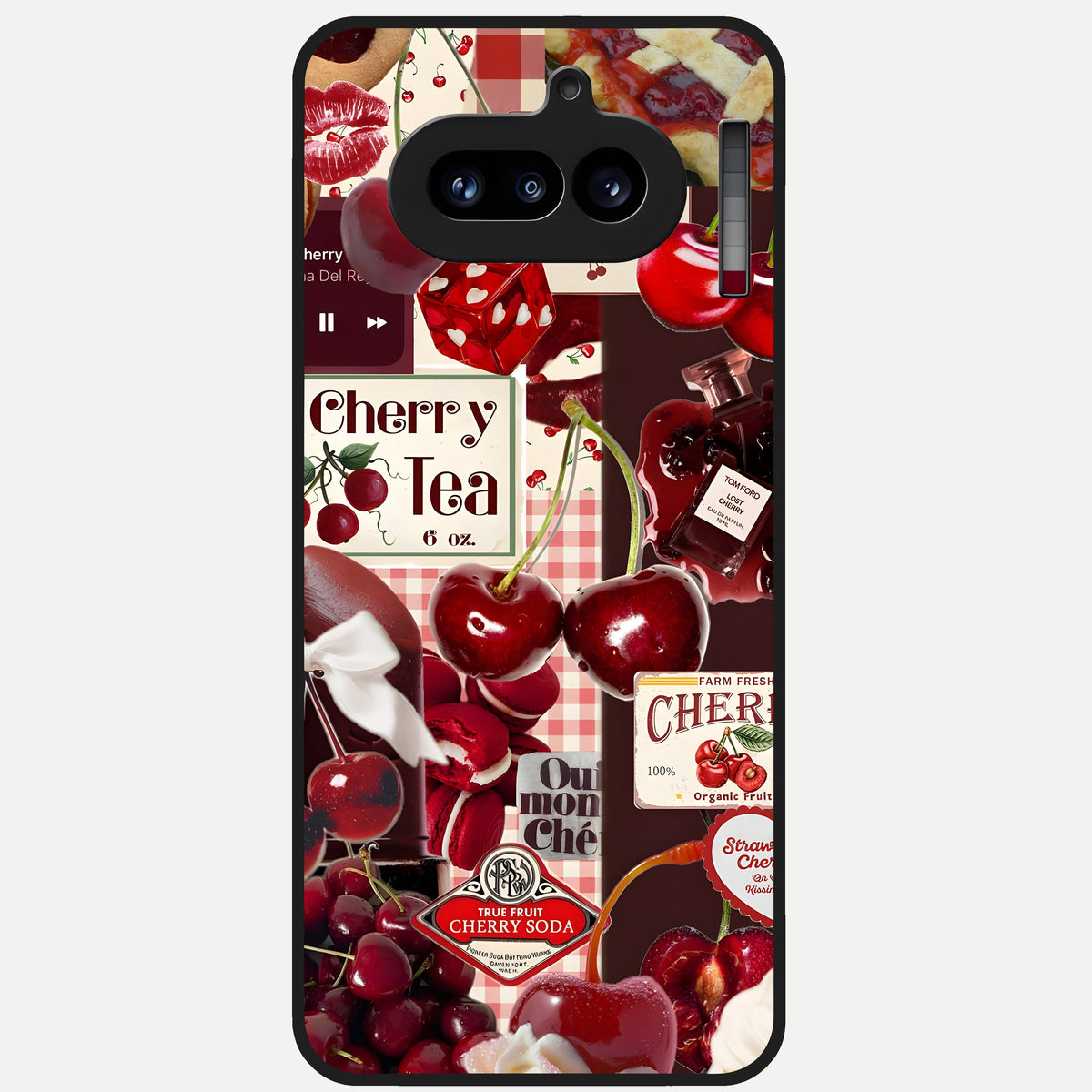  Aesthetic Cherry Tea Glass Case For Nothing Phone 4A back cover – full design glossy printed glass finish