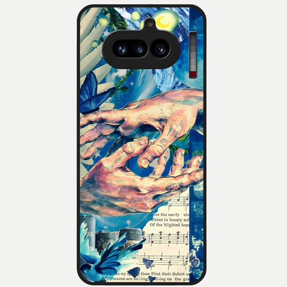  Aesthetic Divider Glass Case For Nothing Phone 4A back cover – full design glossy printed glass finish