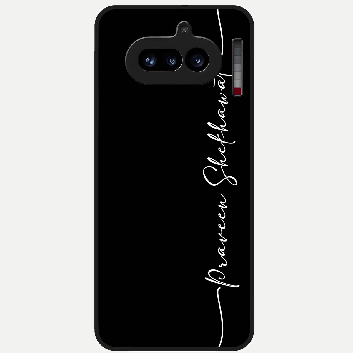  Black Tune Custom Name Glass Case For Nothing Phone 4A back cover – full design glossy printed glass finish