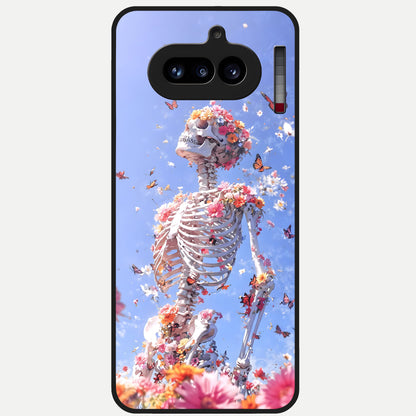  Bloom Beyond Bones Glass Case For Nothing Phone 4A back cover – full design glossy printed glass finish