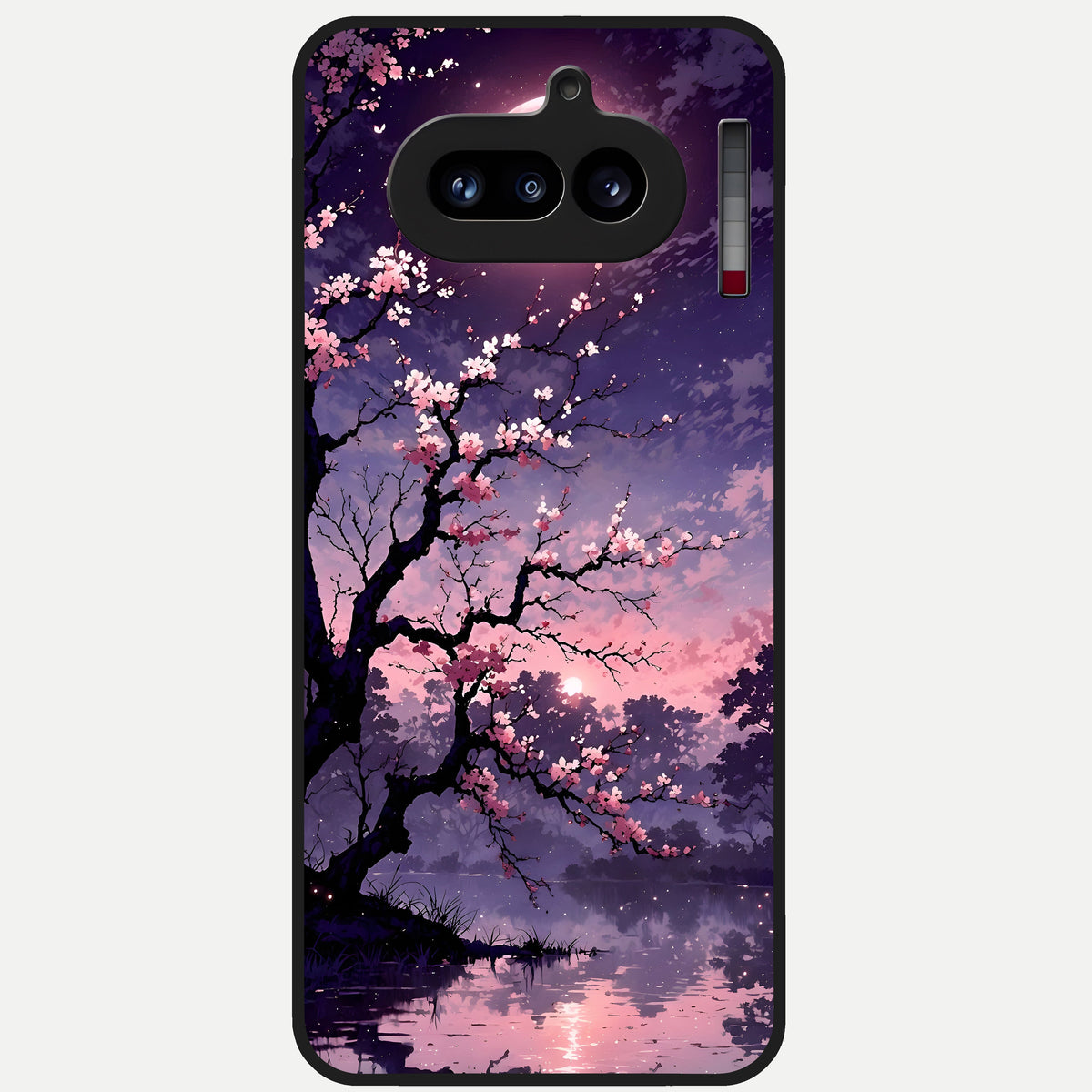  Blossom Pink Moon Glass Case For Nothing Phone 4A back cover – full design glossy printed glass finish
