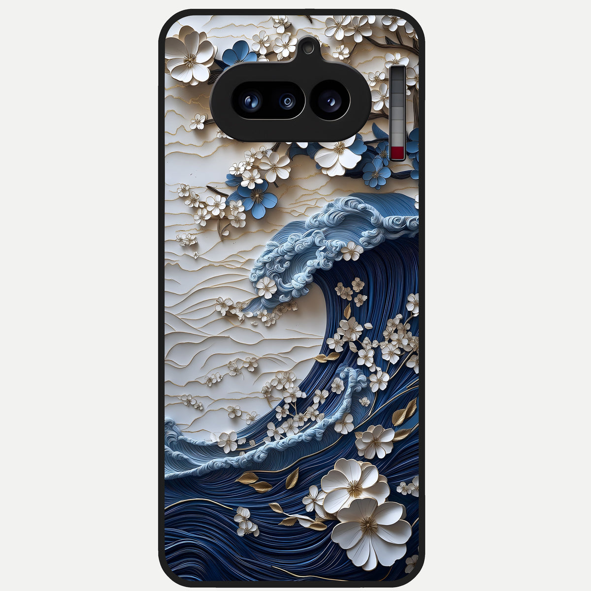  Blossom Wave Art Glass Case For Nothing Phone 4A back cover – full design glossy printed glass finish