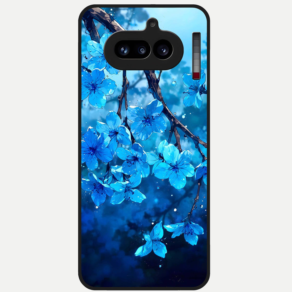  Blue Blossoms Branch Glass Case For Nothing Phone 4A back cover – full design glossy printed glass finish