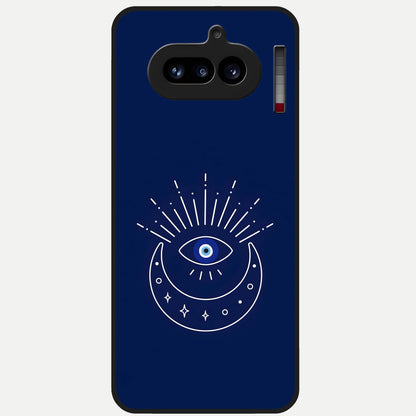  Blue Evil Eye Glass Case For Nothing Phone 4A back cover – full design glossy printed glass finish