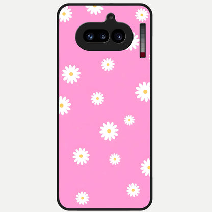  Bubblegum Daisy Pop Glass Case For Nothing Phone 4A back cover – full design glossy printed glass finish