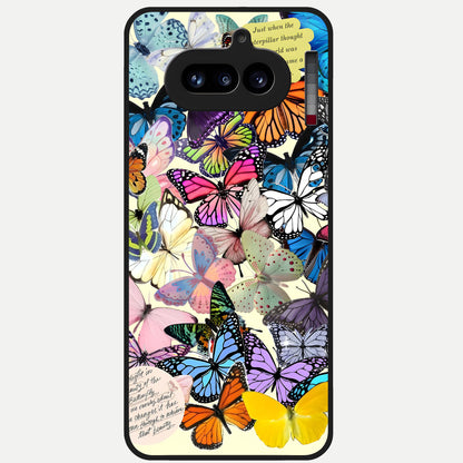  Butterflies Petal Dream Glass Case For Nothing Phone 4A back cover – full design glossy printed glass finish