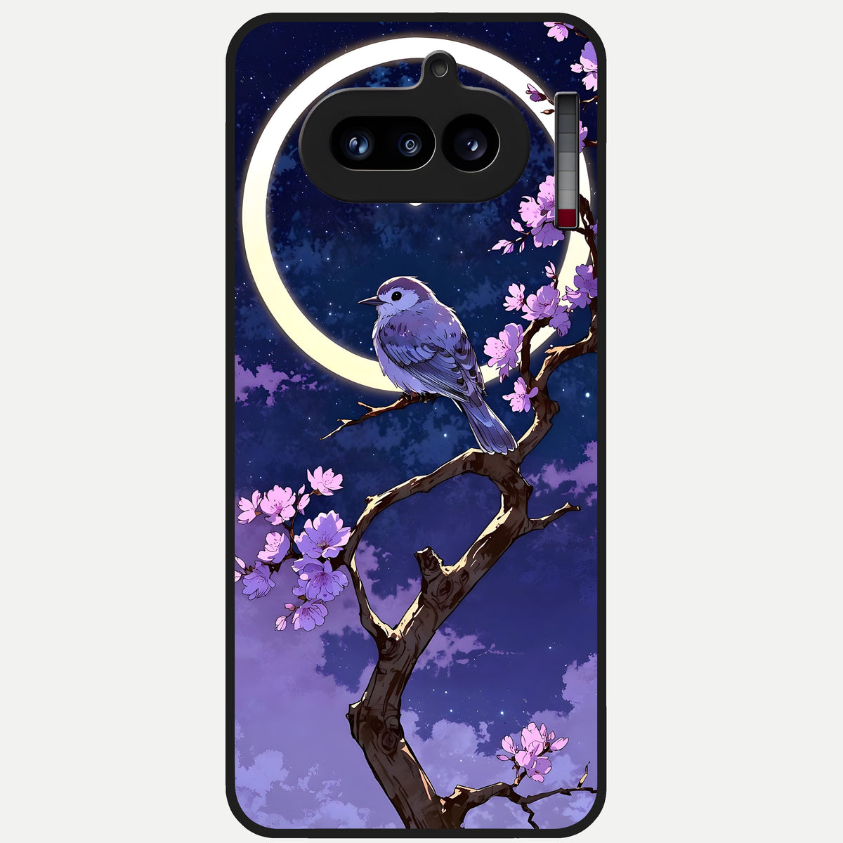  Celestial Bird Blossom Glass Case For Nothing Phone 4A back cover – full design glossy printed glass finish
