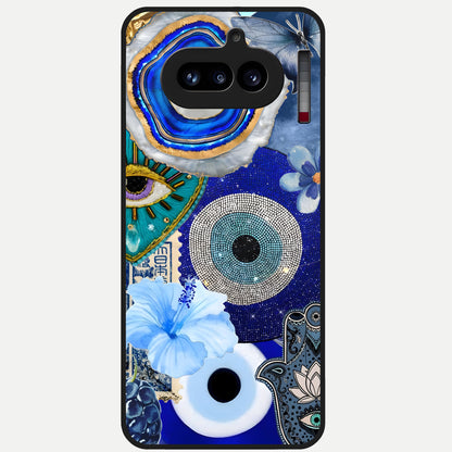  Celestial Blue Vision Glass Case For Nothing Phone 4A back cover – full design glossy printed glass finish