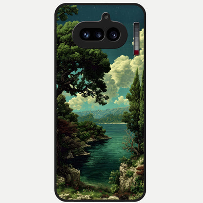  Celestial Lake Peace Glass Case For Nothing Phone 4A back cover – full design glossy printed glass finish