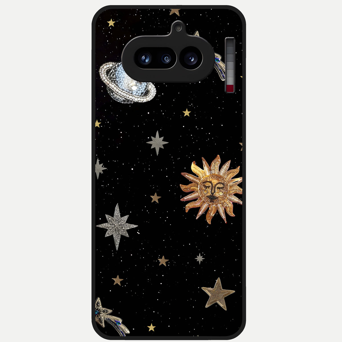  Celestial Moon With Stars Glass Case For Nothing Phone 4A back cover – full design glossy printed glass finish