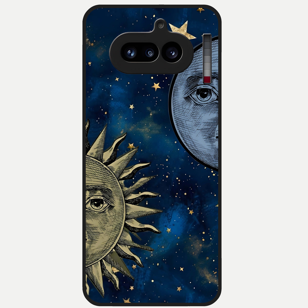  Celestial Moon With Sun Glass Case For Nothing Phone 4A back cover – full design glossy printed glass finish