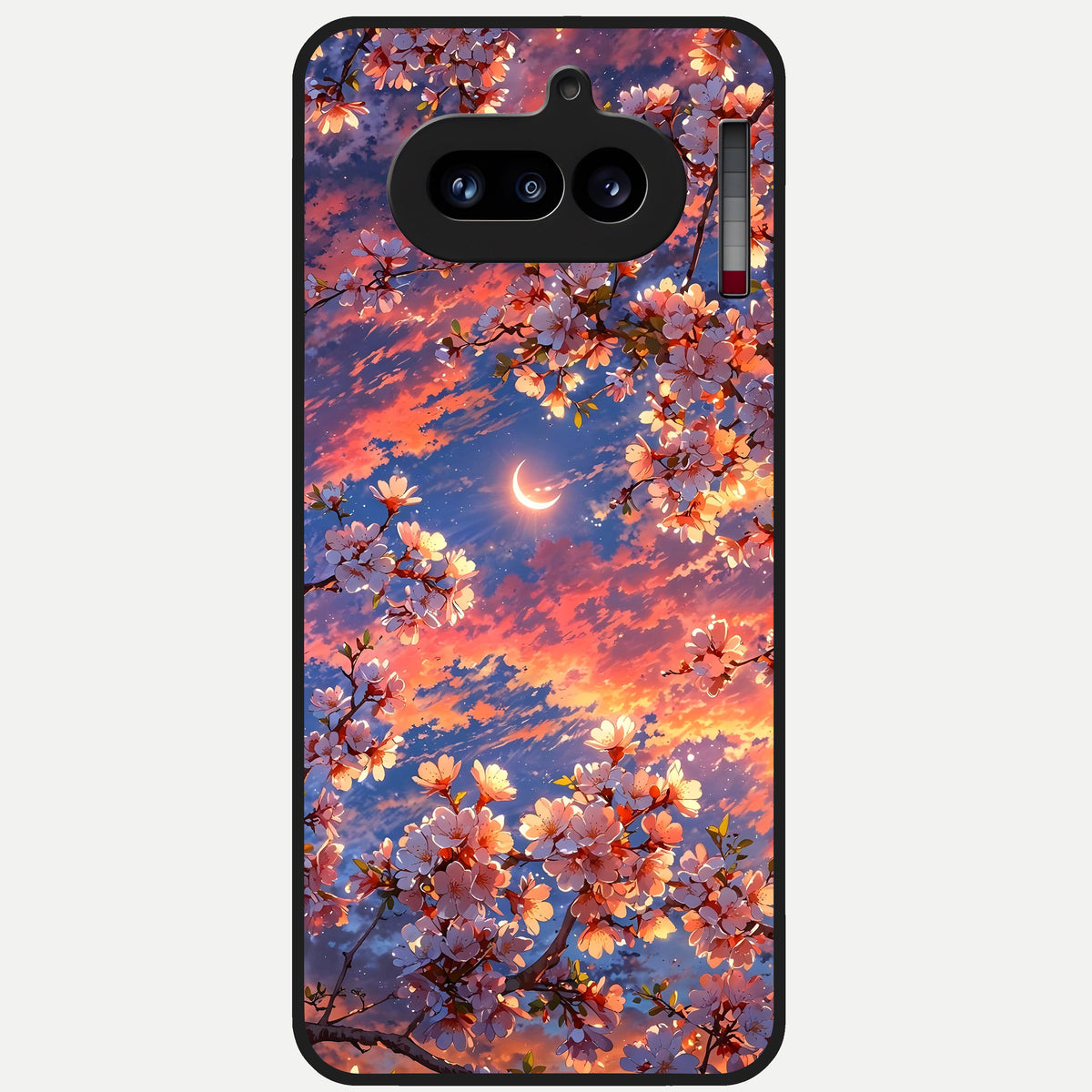  Celestial Sakura Sunset Glass Case For Nothing Phone 4A back cover – full design glossy printed glass finish