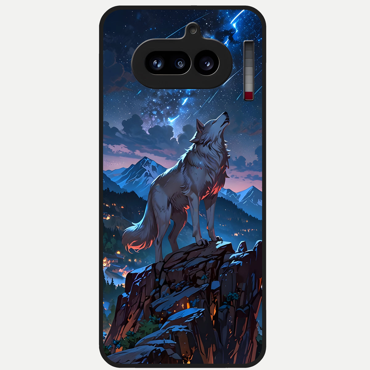 Celestial Wolf Howl Glass Case For Nothing Phone 4A back cover – full design glossy printed glass finish